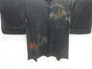 大正ロマン　漆風景模様織り出し一つ紋絵羽織